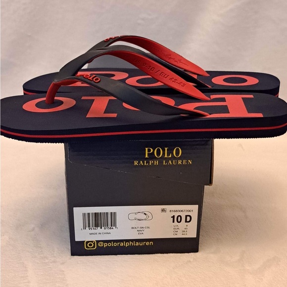 Men's sz 9/10 Polo Ralph Lauren Flip Flops - Picture 8 of 9